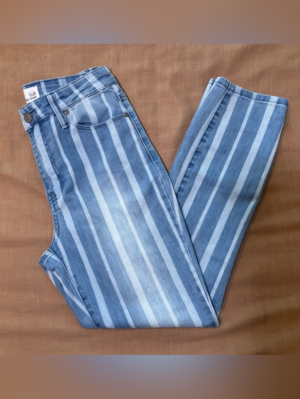 RSQ High Rise Ankle Skinny Striped‎ Jeans Size 26